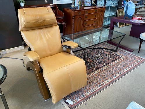 Human Touch Perfect Zero Gravity Lift Chair Natural Leather - $1195
Charleston Forge Metal/ Glass Cocktail Table - $399