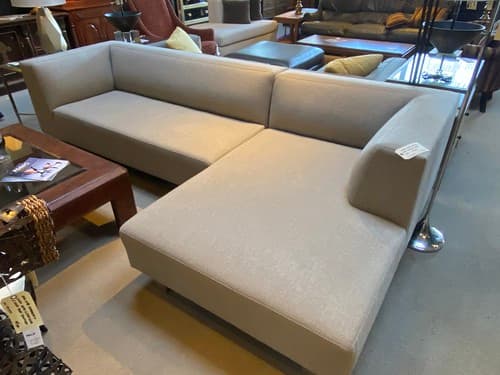 2 Piece Modern Chaise Sectional Grey Texture with Metal Legs - $1195