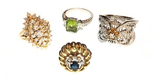 Jewelry Tiffany & Co. 2012 Rubedo Interlocking Circles Necklace $499
Tiffany & Co. Elsa Peretti Platinum Open Heart w/Diamonds $1295
Tiffany & Co. Sterling Bird & Bamboo Atomizer $200
Jade Earrings w/14k Yellow Gold $199
14k Yellow Gold Bracelet w/Diamond & Emerald Accents $799
Vintage Pearl/Diamond 14k White Gold Cocktail Ring $899
Heart Pendant Necklace 18k Yellow Gold $899